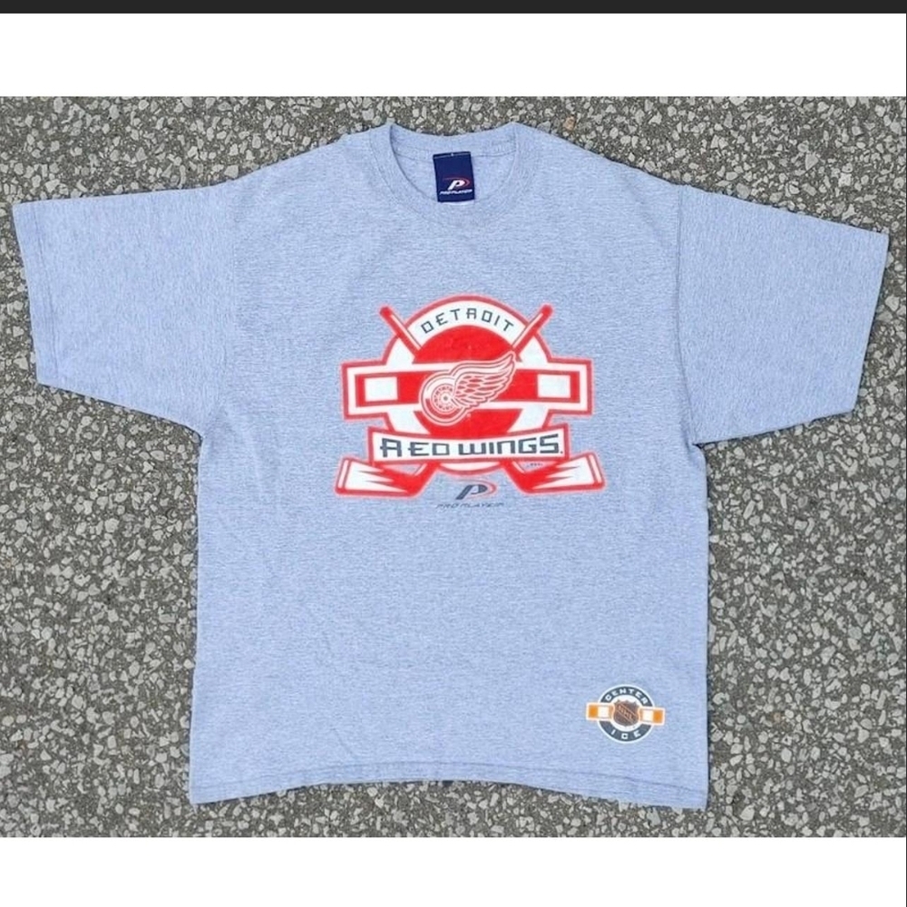 Vtg Detroit Red Wings Pro Player T-Shirt L NHL Hockey Y2K 2000s Graphic Tee